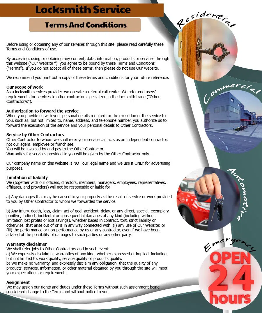 Huntingdon Valley Locksmith Service Huntingdon Valley, PA 215-337-3502 - Terms-and-conditions